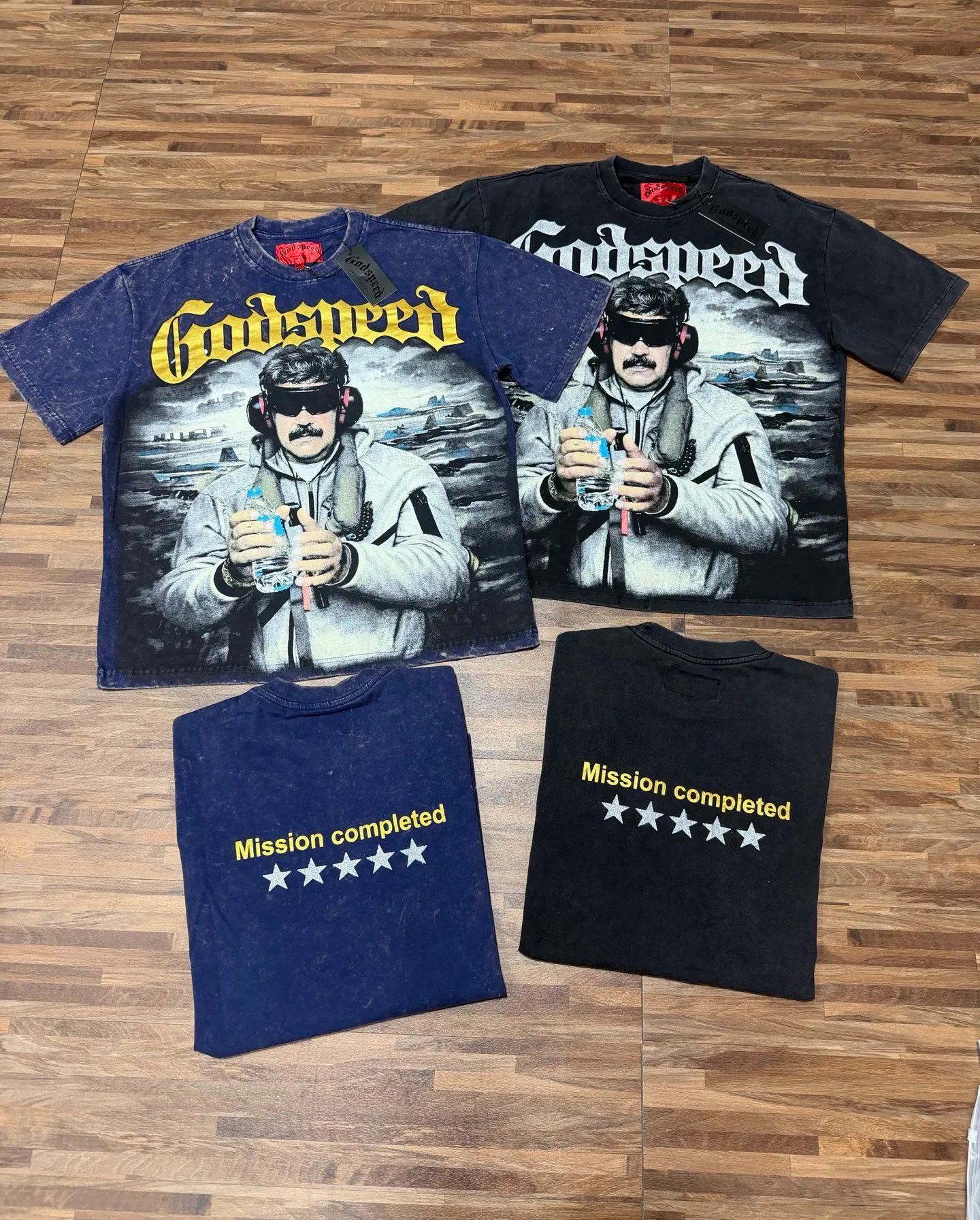 6163# Black/Navy Blue ｜ P63 In Stock （new） Godspeed Retro T （fabric）：32 250 Sizes（size）：S-M-L-XL （colour）： Navy Blue / Black